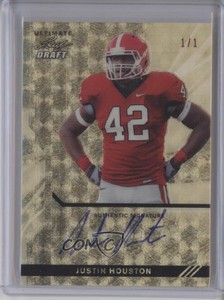 2011 Leaf Ultimate Draft Metal Prismatic 1/1 Justin Houston Rookie Auto RC 0v1