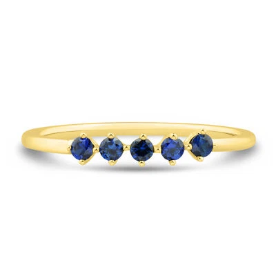 Sapphire Eternity Band Ring 14k Yellow Gold Plated Jewelry Valentine Day Sale - Image 1 of 3
