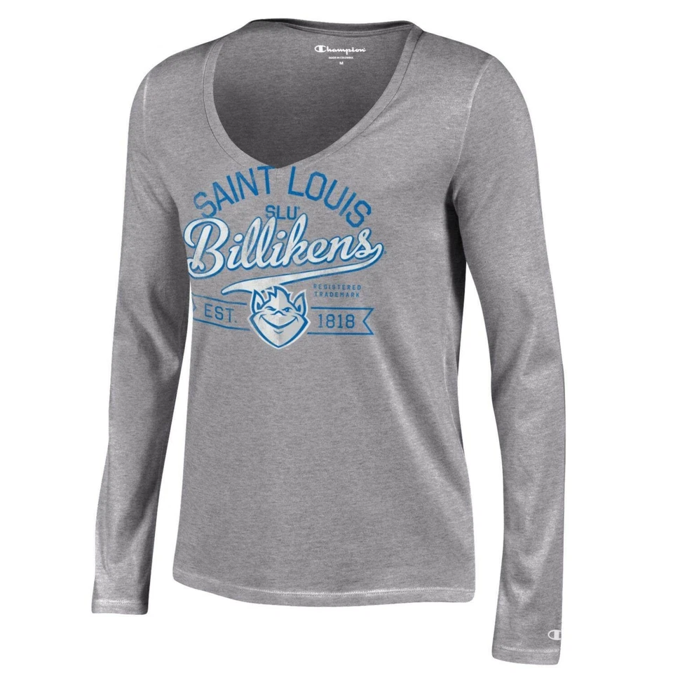 Champion Adult Women NCAA University Long Sleeve V-Neck T-Shirt, Gray, Medium - Image 1 of 1