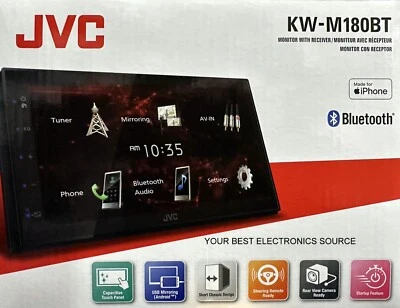 NEW JVC KW-M180BT, 2-DIN Digital Media Receiver, w/ Bluetooth - Image 1 of 4
