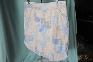 Peter Millar Golf Skort M Alice Petal Hem Blue and Pink White NWT - Picture 1 of 3