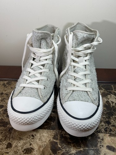 Scarpe shearling bianche Converse Chuck Taylor All Star per bambini taglia 4 S3