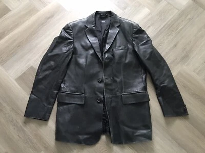 Hugo Boss Chaqueta de Cuero Corderos Cuero Napa 44 R Abrigo Deportivo Blazer Cutes Foto 1 de 4