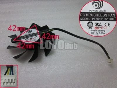 Power Logic PLA08015S12HH Graphics card Fan DC 12V 0.35A 75x75x15mm 4-Pin - Image 1 of 2