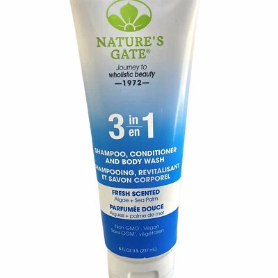 Nature's Gate 3 in 1 Shampoo Conditioner & Body Wash Fresh Scented 8 fl oz - Image 1 of 4