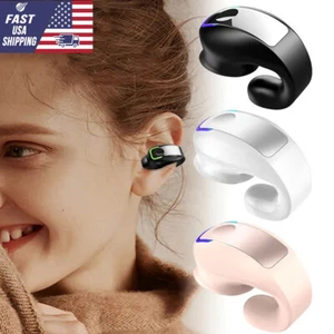 Bluetooth 5.3 Wireless Earbuds Bone Conduction Ear Clip Headphones Sport Headset - Picture 1 of 15