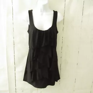 New White House Black Market Top XS Black Tiered Ruffle Signature Knits Tank - Picture 1 of 6