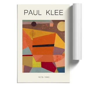 Fröhliche Berglandschaft von Paul Klee ungerahmtes Wandbild Poster Druck Deko - Bild 1 von 4