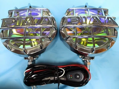 PIAA 520 Driving Lamp Set Ion Lens Multi Reflector Slim Type w/ Harness Working - Image 1 of 4