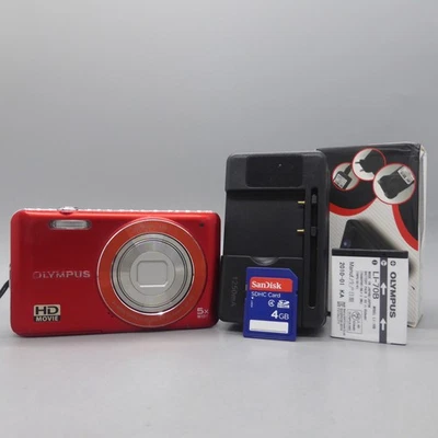 Olympus Digital Camera VG-120 14.0MP Red Tested Full Working Set - Image 1 of 4