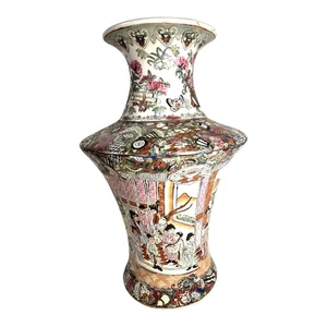 Antique Chinese Famille Rose Large Scenic Vase - Picture 1 of 19