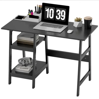 Computer Desk PC Laptop Table Home Office Study Workstation With Book Shelves - Image 1 of 4