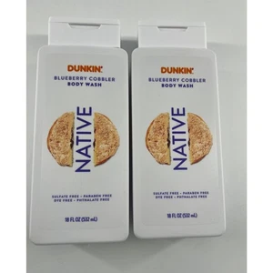 Native DUNKIN BLUEBERRY COBBLER Body Wash 18 oz EDIZIONE LIMITATA lotto di 2 nuovi - Foto 1 di 2