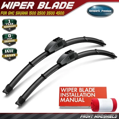 2x lâminas de limpador de para-brisa dianteiras 22" e 22" para GMC Savana 1500 2500 3500 4500 - Imagem 1 de 4