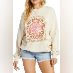 Billabong Ride In Cotton Blend Graphic Sweatshirt Size Large - Picture 1 of 7