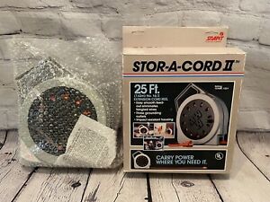 Stor A Cord 25 Ft Extension Cord Reel 3 Outlets Rollup Retractable New!