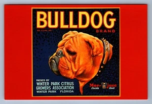 Postcard Vtg Reproduction Reprint Advertisement Bulldog Brand Juice 4x6 - Picture 1 of 2
