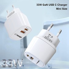 GLK 33W 2-Port USB/USB-C Handy Ladegerät für iPhone Samsung LG Huawei Xiaomi