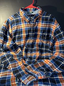 Woolrich Flannel Shirt Men 2XL Blue Red Check Plaid Long Sleeve Trout Run - Picture 1 of 5