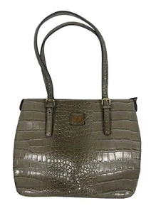 Womens Faux Leather Crocodile Pattern Shoulder Bag Dual Adjustable Straps - Picture 1 of 13