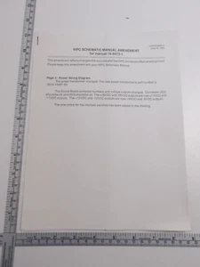Williams: - Schematic Manual Amendment for manual 16-9473-1 - NOS - Picture 1 of 1