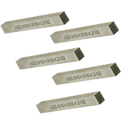 Set 5Pc 5/16 x 5/16 x 2-1/2 M2 Ground High Speed Steel Lathe Tool Bit Fly Cutter - Image 1 of 3