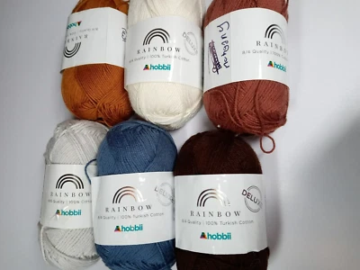 Hilo Hobbii Rainbow Deluxe - Lote de 6 madejas - Cada madeja 186 yardas - Algodón Foto 1 de 2
