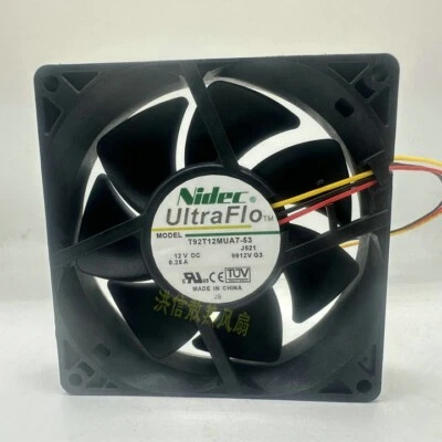 1 PCS  Nidec Fan T92T12MUA7-53 DC12V 0.25A 9225 9CM 3-wire cooling fan - Image 1 of 3