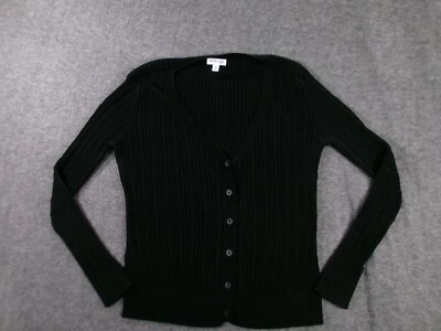 Suéter St Johns Bay Mujer Grande Negro Botón Cárdigan Capas Cápsula Oficina Foto 1 de 4