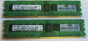 2 x HP Samsung M393B5673FH0-CH9Q5 500202-061 2GB PC3-10600 DDR3 ECC CL9 240P RAM - Picture 1 of 4