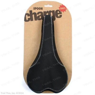 Charge Spoon Bicycle Saddle with Titanium Rails Pressure Relief Road MTB - Black - Image 1 of 4