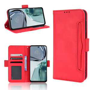For Motorola Moto Edge (2022) Leather Card Holder Wallet Case + Screen Protector