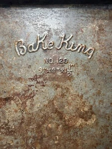 Vintage BAKE KING Nº 120 | 9" x 9" x 1,5" | Bandeja para hornear pasteles - Imagen 1 de 7