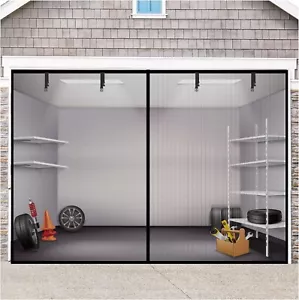 Magnetic Garage Door Screen 8 x 7ft for 1 Car Heavy-Duty Garage Net Fiberglass - Picture 1 of 12