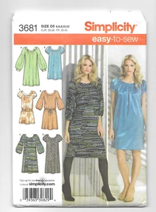 Simplicity 3681, Misses' Petite Dress in Two Lengths, Size 4-12, Sewing, Uncut - Picture 1 of 5