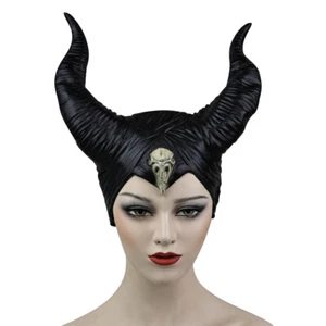 Maleficent 2 Hat Deluxe Horns Evil Black Queen Headpiece Halloween Cosplay Props - Picture 1 of 12