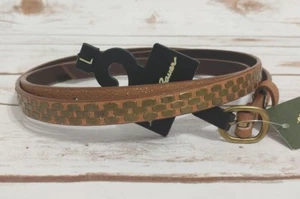 NWT Eddie Bauer Women's Size Large L 50" Long Brown w/ Gold Glitter Skinny Belt - Picture 1 of 3