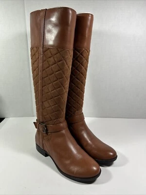 Botas de montar Isaac Mizrahi marrón coñac 6 medianas de cuero y acolchadas  Foto 1 de 4