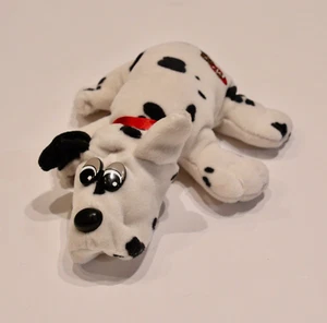 Tonka Pound Puppies Puppy Dog Plush White Black Spots Red Collar 7" Vintage #2 - Picture 1 of 6