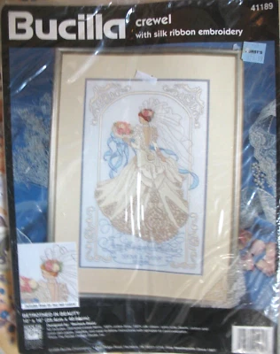 * KIT BORDADO FITA DE SEDA BUCILLA CREWEL Noivo em Beleza 1995 CASAMENTO - Imagem 1 de 4