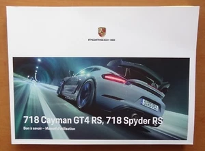 V38536 PORSCHE 718 CAYMAN GT4 RS & SPYDER RS - MANUEL UTILISATEUR - 2024 - FR - Picture 1 of 5