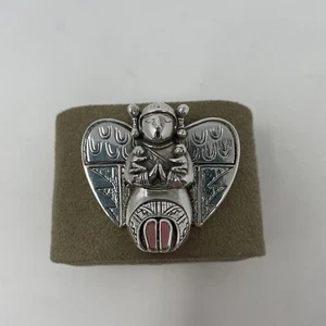 Vintage Carol Felley Storyteller Angel Sterling Silver Pin or Pendant Pueblo 925 - Picture 1 of 8