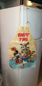 Tablier Enfant Vintage 70s walt Disney Production Mickey Mouse Donald Duck Dingo - Foto 1 di 6