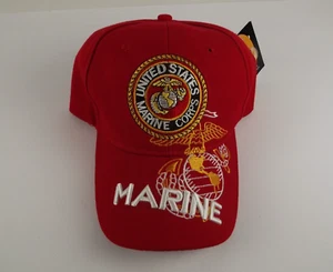 Cappello berretto regolabile ricamato tondo emblema Corpo dei Marines degli Stati Uniti NUOVO - Foto 1 di 10