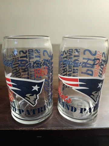 New England Patriots Boelter NFL Spirit 16oz Pint Glass Set 2 Cover