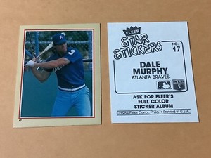 Dale Murphy 1984 Fleer Stickers #17 NRMT To Nrmt/mint