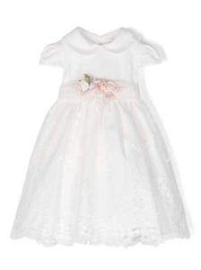 Mimilù abito da cerimonia neonata con ricami floreali bianco - Foto 1 di 5