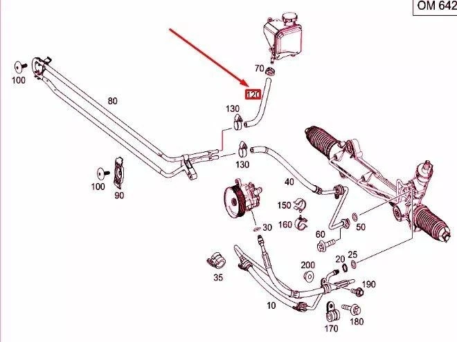 For Mercedes (2010-2018) Power Steering Hose - Reservoir to Cooling Pipe METZGER - Image 1 of 1