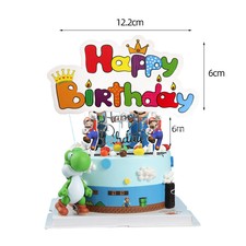 Super Mario Happy Birthday Torte Topper ghirlanda Banner Decorazione Casa Festa