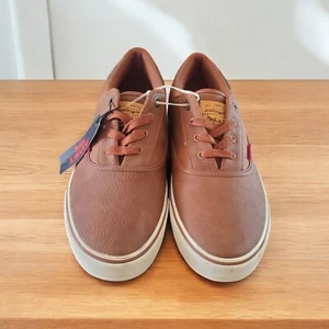 New Levi's Men’s Synthetic Leather Casual Sneaker Shoes Size 9.5 Brown - Picture 1 of 6
